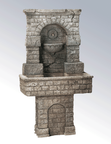 SPQR Cast Stone Outdoor Garden Fountain with pedestal Fountain Tuscan